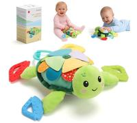 Knirose Montessori - Tortuga de juguete para bebé, con cobertizo plegable y multitexturas, adecuado para el tiempo abdominal, parque infantil, juguete sensorial para bebés de 0 a 3 años