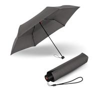 Knirps C.050 Small paraguas plegable manual compacto antiviento, ligero | Mini paraguas Gris oscuro - 205 g, probado en túnel de viento hasta 80 km/h, dosel 90 cm, con correa de mano y funda