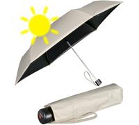 Knirps Miniparaguas ligero C.058 manual con protección UV y calor, Beige-black - Protección contra rayos UV y contra el calor, 92 cm