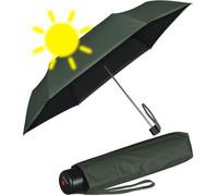 Knirps Miniparaguas ligero C.058 manual con protección UV y calor, Forest Black - Protección contra rayos UV y contra el calor, 92 cm