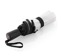 Knirps Paraguas de bolsillo A.200 Medium Duomatic - Compacto y resistente a las tormentas - Túnel de viento probado, transparente, S