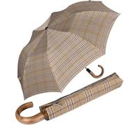 Knirps - Paraguas de bolsillo Topmatic SL para caballeros con estampados, mango redondo de madera, 102 cm
