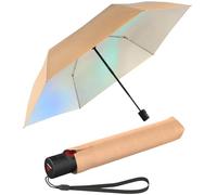 Knirps Paraguas de bolsillo U.200 Ultra Light Duomatic Vision, Melocotón - iridiscente, protección UV y contra el calor, 95 cm