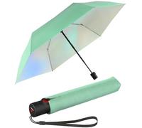 Knirps Paraguas de bolsillo U.200 Ultra Light Duomatic Vision, Menta - iridiscente, protección UV y térmica, 95 cm