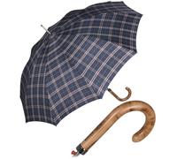 Knirps Paraguas largo AC para hombre, Check Navy, 113 cm, Paraguas automático