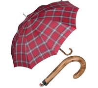 Knirps Paraguas largo AC para hombre, Check Red, 113 cm, Paraguas automático