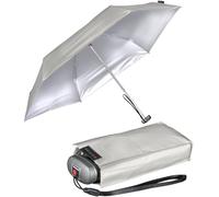 Knirps Paraguas pequeño y ligero, diseño de rayas, Stone With Silver Coating - Protección contra rayos UV y contra el calor, 93 cm
