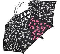 Knirps Paraguas plegable Slim Duomatic de encendido/apagado automático, Paint Drops - Pink - Wetprint, 90 cm, Patrón floral con efecto de cambio de
