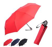 Knirps T.200 Medium Duomatic Paraguas de bolsillo en rojo I Paraguas con función Duomatic I apertura y cierre automáticos I Paraguas de bolsillo con pulsador I Paraguas automático