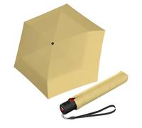Knirps U.200 Duomatic - Paraguas de viaje ultraligero y con cierre automático, compacto, resistente al viento, para adultos, 97 cm de diámetro, con funda de transporte, color vainilla