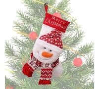 Knit Christmas Stockings, Large Reusable Candy Bag for Holiday Surprise, Cute Elastic Socks Ornament with Classic Pattern, Treat Pouch for Family, Party, Tree, Lobby, Seasonal Decoration