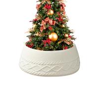 Knit Christmas Tree Collar -Sturdy Knit Cream White Christmas Tree Collar, Farmhouse Rustic Holiday Home Decor for Entryway Offices Living Room Apartment Photo Backdrops, Seasonal Decoration