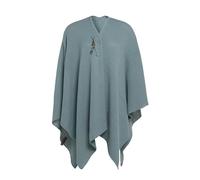 Knit Factory - Jazz Poncho Reversible - One Size | Chal de punto para mujer - Poncho, capa o chal - Suavidad y calidez - Mezcla de lana - Incluye broche decorativo