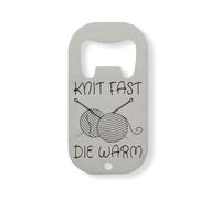Knit Fast Die Young Live Fast Die Young - Abridor de botellas de acero inoxidable, color plateado
