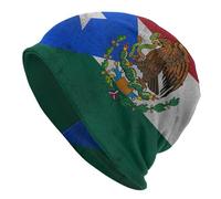 Knit Hat Bandera De La Amistad De Puerto Rico Y República Dominicana con Borde Gorro De Punto Grueso Skull Cap para Hiking Esquí Run