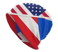 Knit Hat Relación Entre La Bandera Nacional De Estados Unidos Y Puerto Rico: Dos Países con Borde Beanie Cap Protección Solar Beanie Hat para Hiking Run Deporte