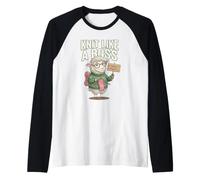 Knit Like A Boss I Knitting Humor Sheep Funny Quote Fibra Camiseta Manga Raglan