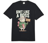Knit Like A Boss I Knitting Humor Sheep Funny Quote Fibra Comfort Colors Adult Heavyweight T-Shirt