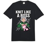 Knit Like A Boss Knitting Humor Cita Divertida Fibra Art Granny Comfort Colors Adult Heavyweight T-Shirt