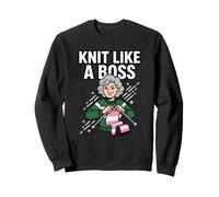 Knit Like A Boss Knitting Humor Cita Divertida Fibra Art Granny Sudadera