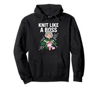 Knit Like A Boss Knitting Humor Cita Divertida Fibra Art Granny Sudadera con Capucha