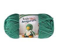 Knit Me Amigurumi Velvet Chenille Yarn, Chunky Yarn for Crochet, 50g/55m Super Soft Polyester for Teddies, Plush Toys and Blankets, EN71-3 and Oeko-Tex Certified, 5.5mm Hook (Teal)