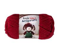Knit Me Amigurumi Velvet Chenille Yarn, Chunky Yarn for Crochet, 50g/55m Super Soft Polyester for Teddies, Plush Toys and Blankets, EN71-3 and Oeko-Tex Certified, 5.5mm Hook (Burgundy)
