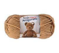 Knit Me Amigurumi Velvet Chenille Yarn, Chunky Yarn for Crochet, 50g/55m Super Soft Polyester for Teddies, Plush Toys and Blankets, EN71-3 and Oeko-Tex Certified, 5.5mm Hook (Camel)