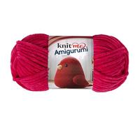 Knit Me Amigurumi Velvet Chenille Yarn, Chunky Yarn for Crochet, 50g/55m Super Soft Polyester for Teddies, Plush Toys and Blankets, EN71-3 and Oeko-Tex Certified, 5.5mm Hook (Fuchsia)
