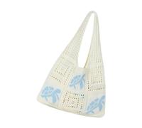Knit Mesh Tote Bag Summers Beach Foldable Shoulder Handbag for Women Travel Accessory Casual Shoulder Handbags