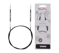 KnitPro Agujas circulares Karbonz 80 cm 4 mm Carbono/latón Negro - 1 unidad