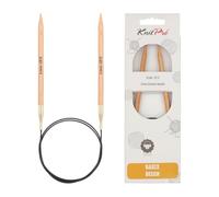 Knit Pro Basix-Agujas de Tejer Circulares fijas de Abedul, 100 cm, Madera de Haya, Natural, 6,00 mm