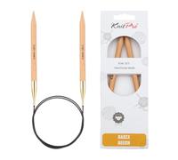 Knit Pro Basix-Agujas de Tejer Circulares fijas de Abedul, 100 cm, Madera de Haya, Natural, 9,00 mm