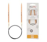 Knit Pro Basix-Agujas de Tejer Circulares fijas de Abedul (100 cm), Madera, Natural, 5,50 mm