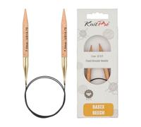 Knit Pro Basix-Agujas de Tejer Circulares fijas de Abedul, 100 cm, Madera, Natural, 7 mm