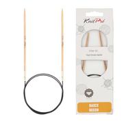 Knit Pro Basix-Agujas de Tejer Circulares fijas de Abedul, 150 cm, Madera, Natural, 2,75 mm