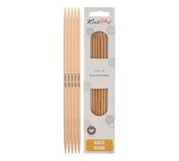 Knit Pro Basix Beech Double Pointed Needles Agujas de Tejer, Madera de Haya, Natural, 4,50 mm, 5