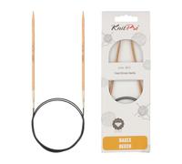 Knit Pro Basix Birch: Agujas de Tejer: Circular: fijas: 80 cm x 3 mm, Madera de Abedul, Multicolor, 3,00 mm