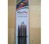 Knit pro Juego de Agujas, Symfonie, 15 cm Longitud, Madera, 2,5 3,0 3,5 4,0 4,5 Libre Elegible - 3.0