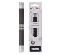 Knit Pro K41110 Arcilla, Fibra de Carbono, Plateado, Negro, 3,25 mm