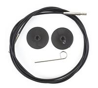 Knit Pro Cable de Tejer con Conector, Negro, Plata, Hace 150cm/60