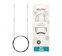 Knit Pro Nova Cubics Fixed Circular Needle Agujas de Tejer, Latón, Plateado, 4,00 mm