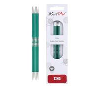 KnitPro – Agujas de tejer de doble punta Zing – 20 cm x 3,00 mm, aluminio, verde