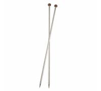 Knit Pro Nova 15 cm x 5,00 mm Brillante Hueca con Extremo de latón Metal para Cama Individual de Tejer, Plateado