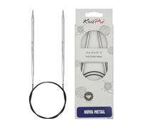 Knit Pro Nova Metal: Knitting Pins: Circular: Fijo: 100 cm x 4,50 mm, Silver, 100cm x 4.50mm