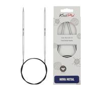 Knit Pro Nova Metal: Knitting Pins: Circular: Fijo: 120 cm x 4.00 mm, Silver, 120cm x 4.00mm