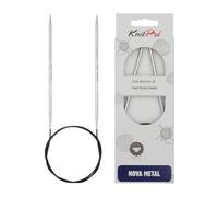 Knit Pro Nova Metal: Knitting Pins: Circular: Fixed: 80 cm x 3.50 mm, Silver, 3,5mm