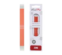 Knit Pro Zing: Agujas de Tejer de Doble Punta: 20 cm x 2,75 mm, Metal, Naranja