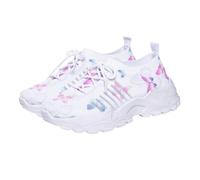 Knit Running Shoes for Women Orthopedic Shoes Slip On Trainers with Butterfly Print Ladies Summer Comfortable Lace-up Wide fit Trainer Lightweight Non Slip On Arch Support Sneaker