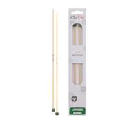 KnitPro 2 agujas de tejer para chaqueta de bambú, color marrón, 25 cm x 3 mm, K22305